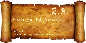 Rozinger Mónika névjegykártya